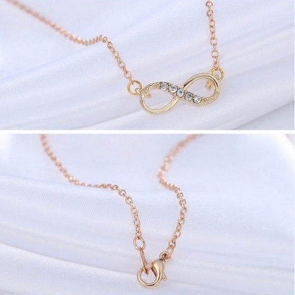 Gold Infinity Rhinestone Necklace - Picture 2 of 2